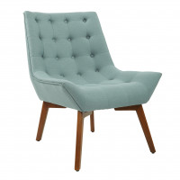 OSP Home Furnishings SHE-K21 Shelly Tufted Chair in Sea Fabric with Coffee Legs